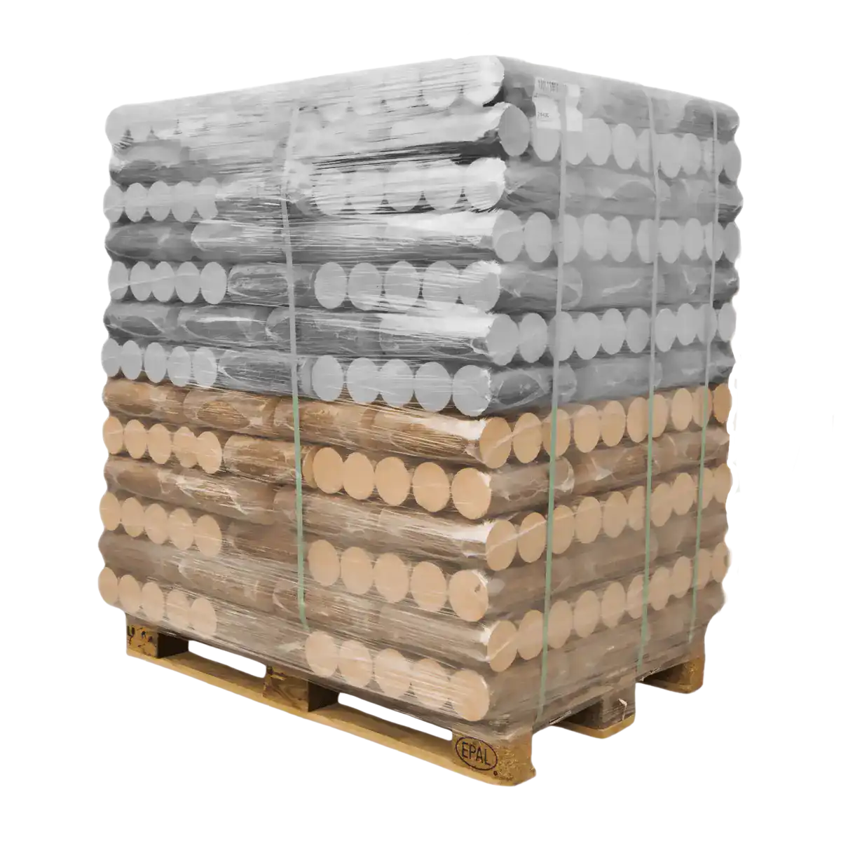 Pollmeier Buchenholzbriketts PEFC zertifiziert Palette 480 kg ( Halbe Palette )