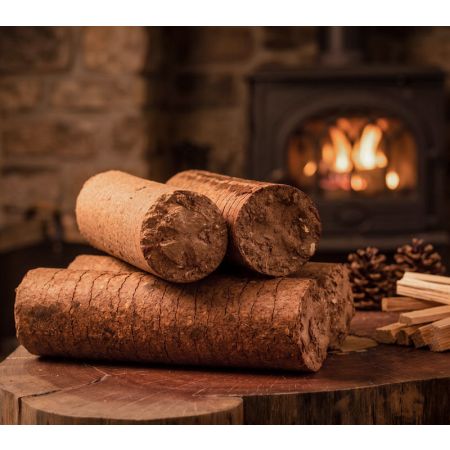 Giant Flames Holzbriketts 190 Packungen x 4,8 kg (912kg) - Stimmungsfoto