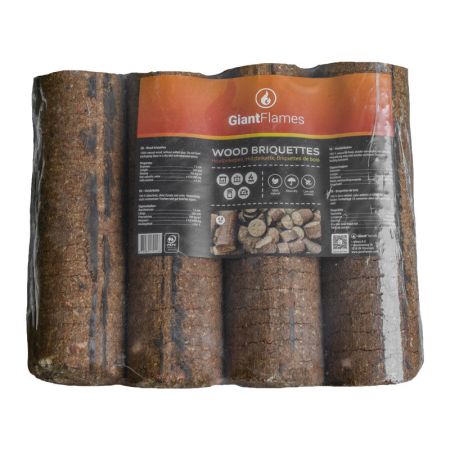 Giant Flames Holzbriketts 190 Packungen x 4,8 kg (912kg) - 1 Packung Holzbriketts