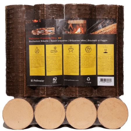 Runde Buche Briketts pallet 96 Packungen x 10 kg (960 kg)